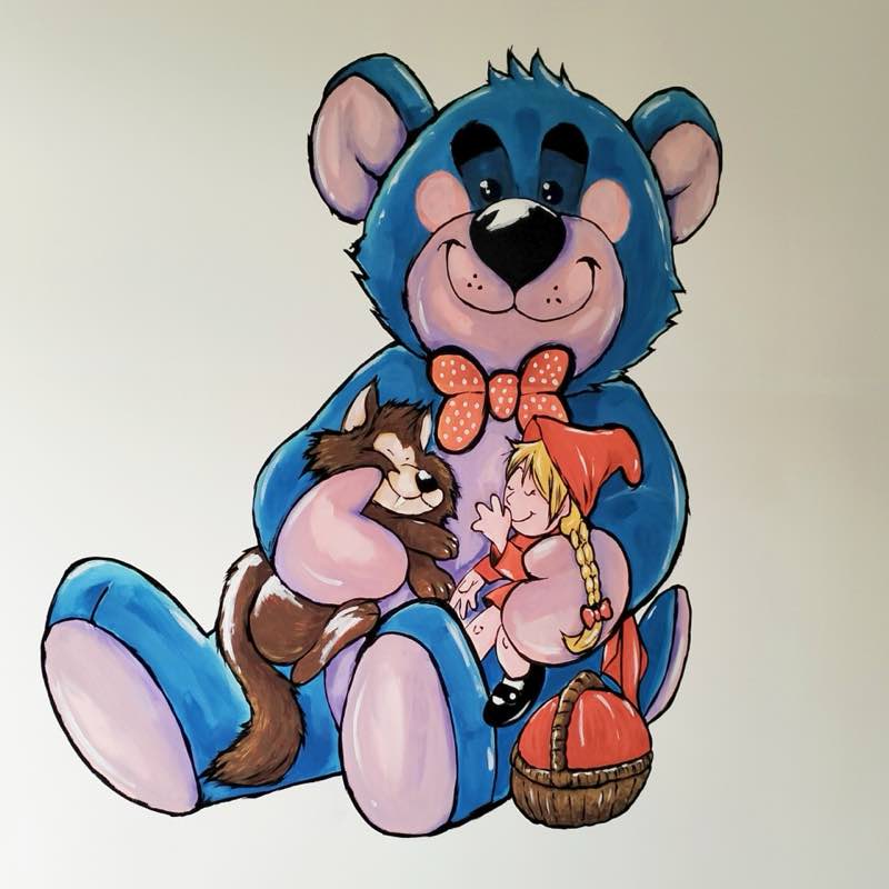 Murales per la scuola primaria, realizzati sulle grafiche della disegnatrice Disney Lara Molinari