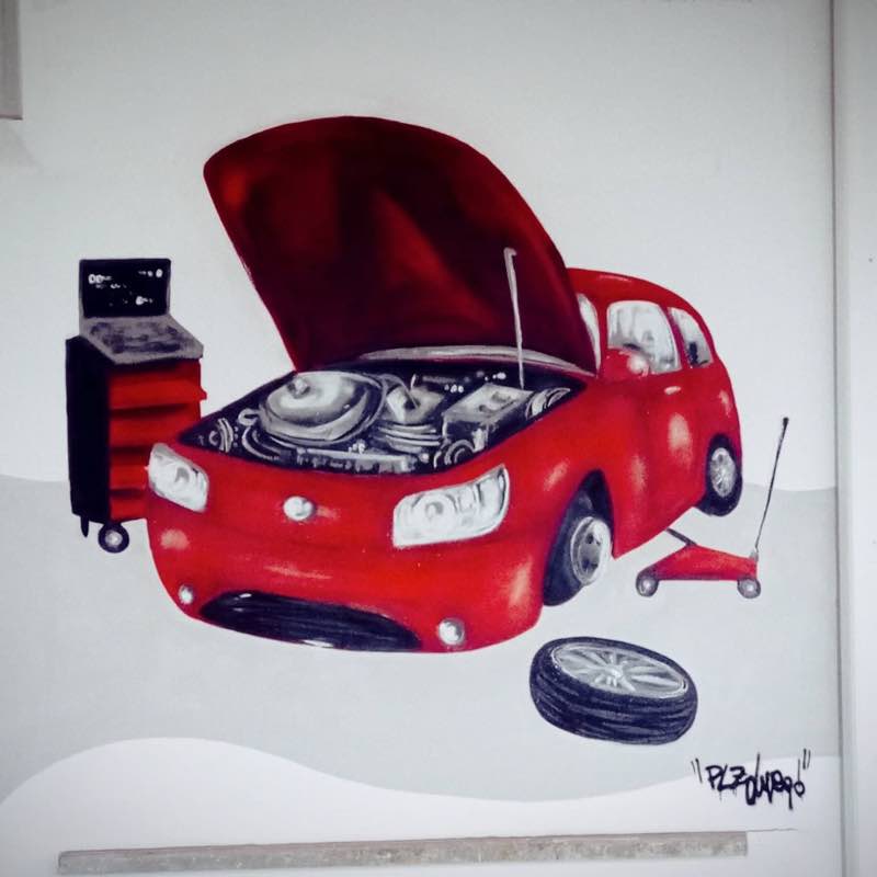 Murales per l'officina meccanica Car Service