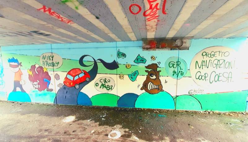 Murales per il progetto Navigazioni, con la coop. Coesa